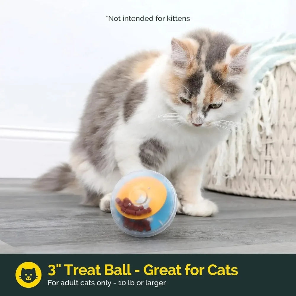 IQ Treat Ball Dog Treat Dispenser Toy Ball Interactive Dog Toy - 4" Dog Food Toy Stimulation Pet Cat Leakage Toy Slow Feeder