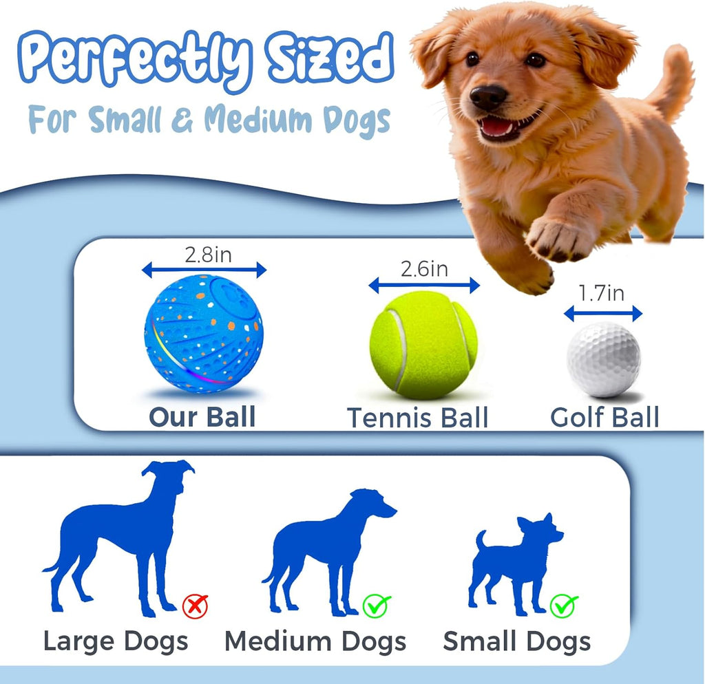 Interactive Dog Ball Automatic Motion Activated 3 Modes | Motion Activated Rolling & Bouncing, Durable ETPU Dog Toy for Small Dogs, Keeps Dogs Busy & Reduces Boredom
