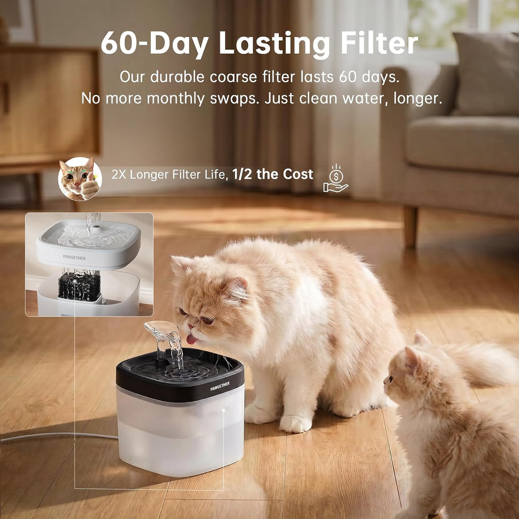 ® Cat Water Fountain with Wireless Pump 51Oz/1.5L Dog Water Fountain, Ultra Quiet Automatic Pet Water Fountain Portable Indoor Outdoor Travel Small Dog Water Dispenser with Adapter Black