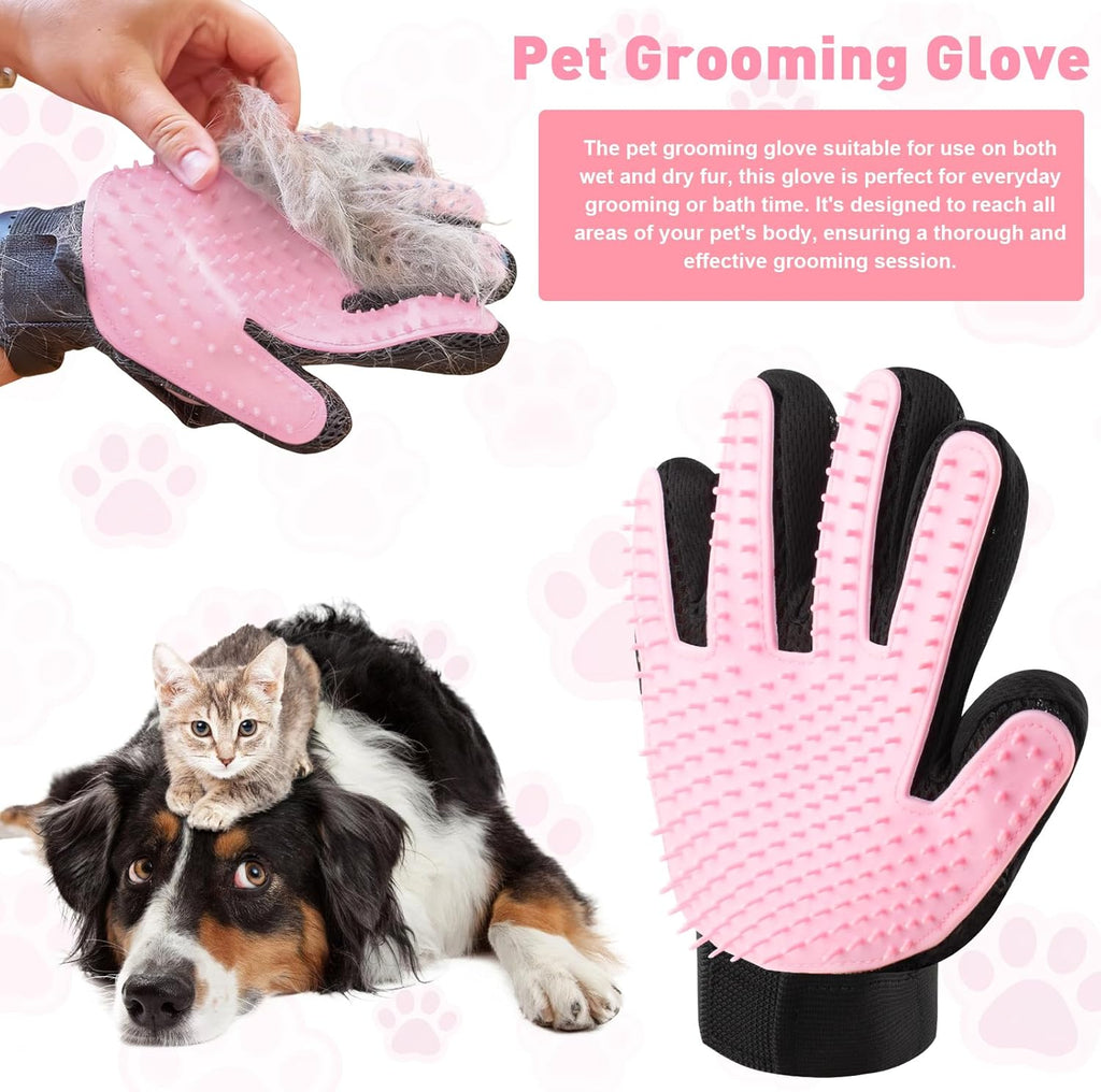 Dog Shower Attachment with 6.6FT Shower Hose, 8 Sprayer Modes Dog Washing Hose Attachment for Bathroom & Bathtub, Outdoor Use Dog Washing Kit with Pet Grooming Glove Shampoo Dispenser and Holder