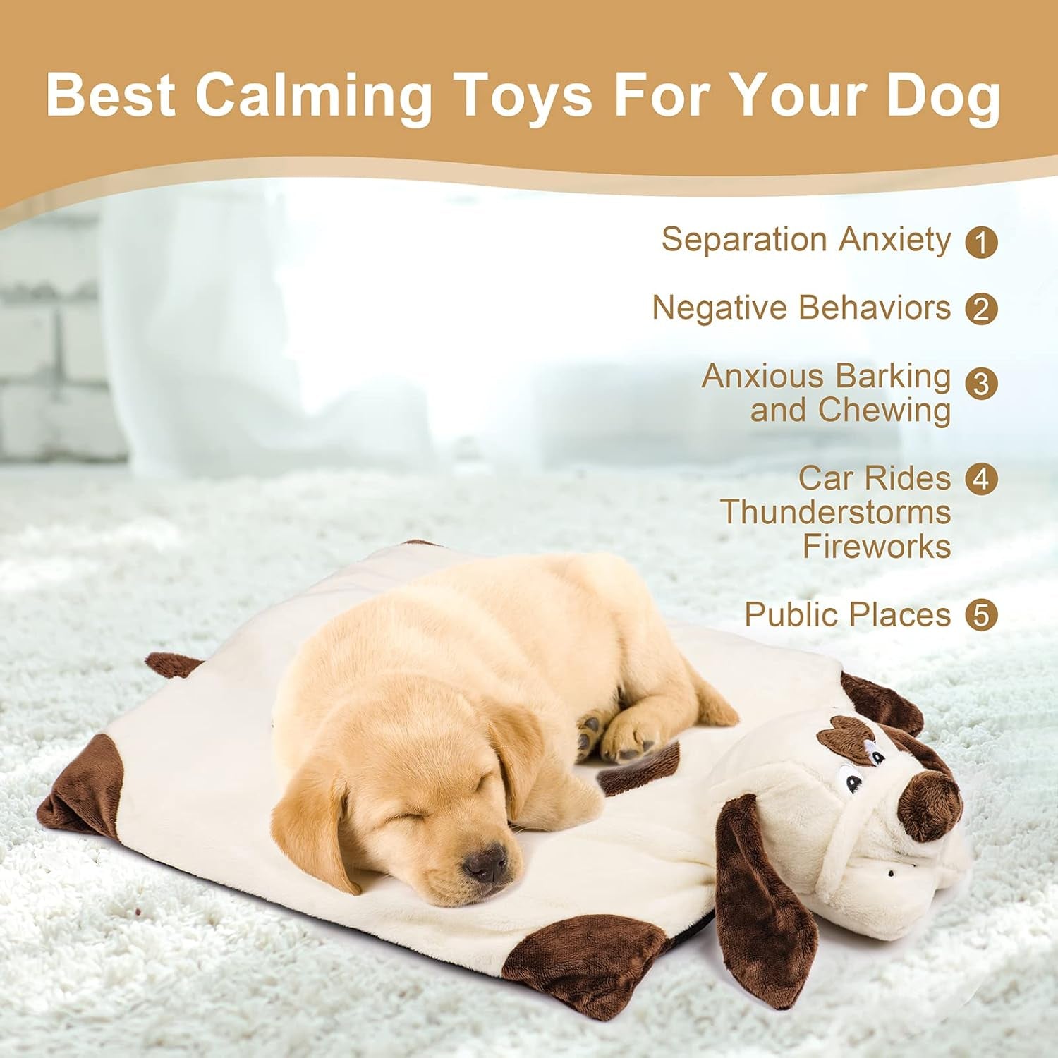 Puppy Heartbeat Toy, Heartbeat Stuffed Animal for Puppy Anxiety Relief and Calming Aid, Dog Heartbeat Toy for Pet Comfort Sleep Aid Cuddle