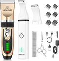 Dog Clippers and Dog Paw Trimmer Kit 2 in 1 Low Noise Cordless Dog Clippers for Grooming Pet Hair Trimmers for Small and Large Dogs Cats Animals