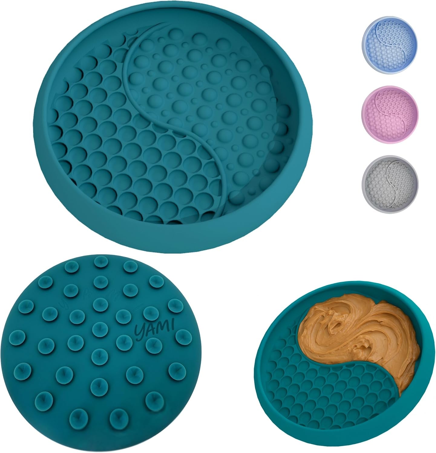 Dog Lick Bowl, Lick Mat for Dogs, Wet Food Cat Slow Feeder, Freeze Bowl, Enrichment & Puzzle Toy for Anxiety Relief, Food-Grade Silicone, Suction Cups, Dishwasher Fit, for All Breed (Light Pink)