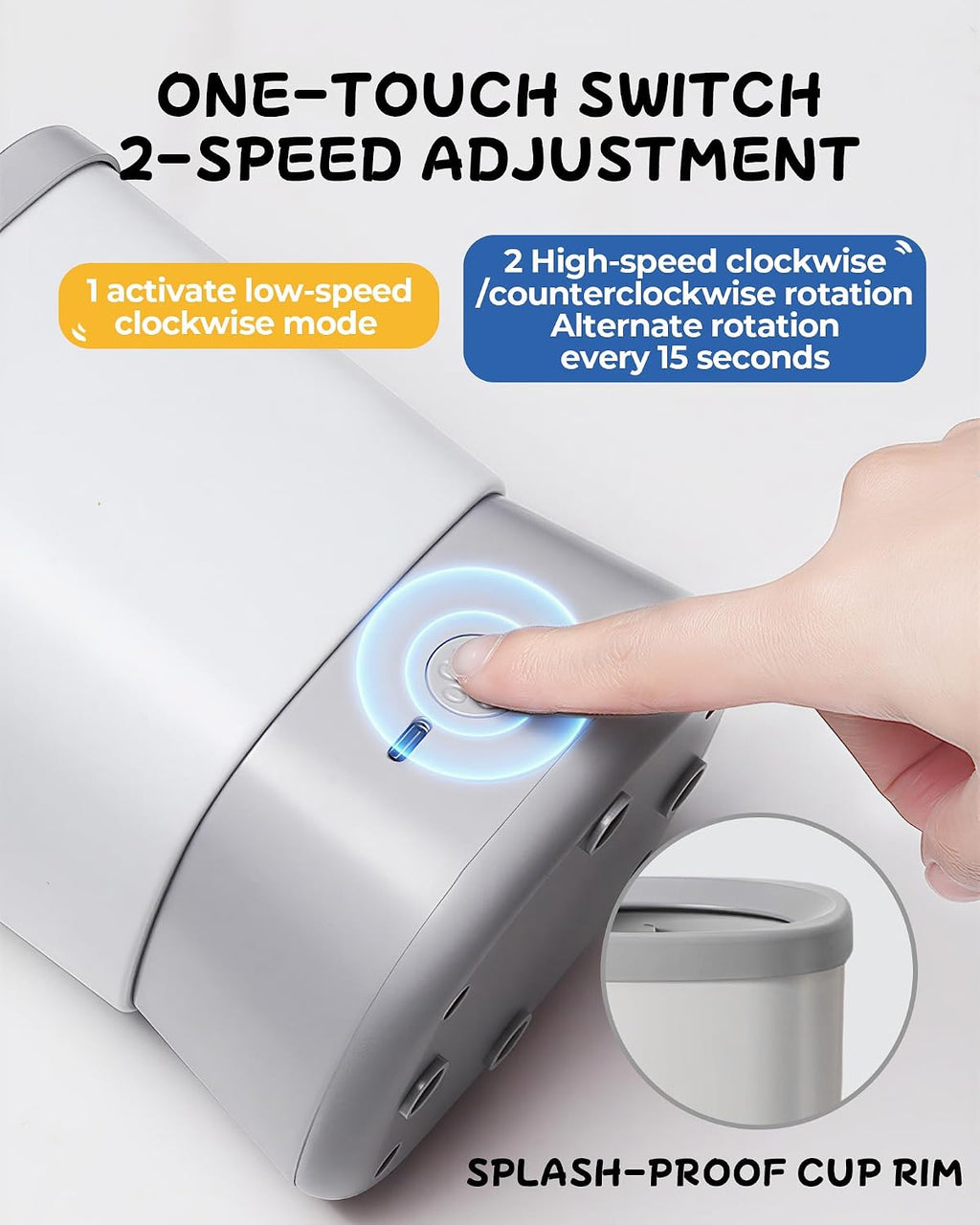 Electric Dog Paw Cleaner for Dogs，2 Speeds Automatic Dog Foot Paw Washer for Small Medium to Large Cat Dog Pet (Grey)