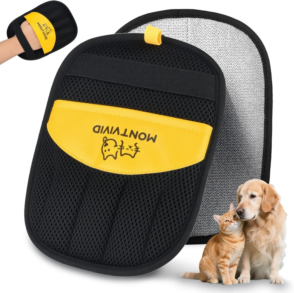 Pet Hair Removal Glove, Upgraded Electrostatic Pet Hair Remover, Reusable Five-Finger Magic Brush, Effectively Removes Dog & Cat Hair from Couch, Carpet, Clothes, Furniture & Car Seat
