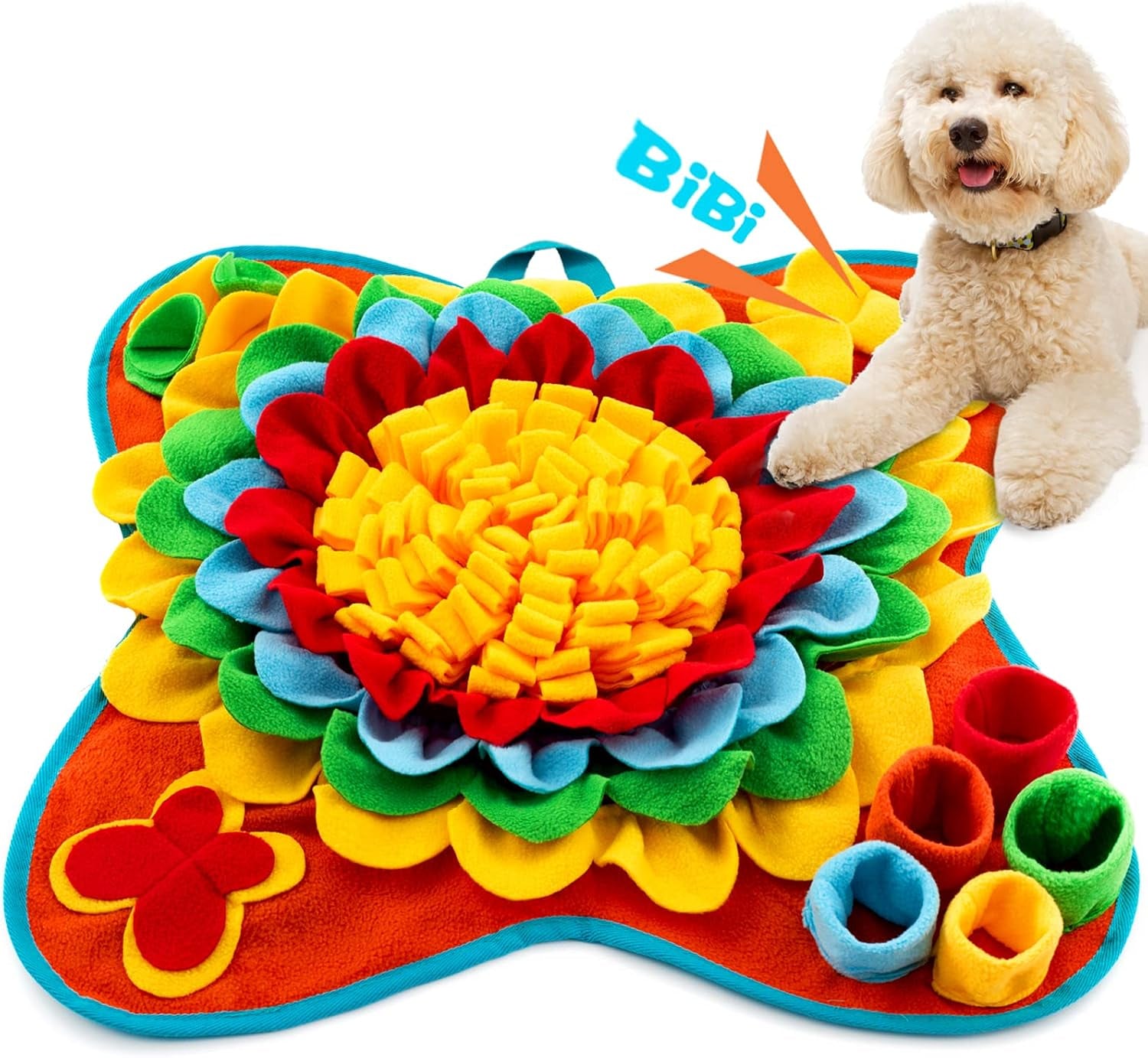 Snuffle Mat for Dogs Pet Treats Feeding Mat for Small/Medium Breed Dogs Non-Slip/Portable/Durable Interactive Dog Puzzle Toys Encourages Natural Foraging Skills (Rose Pink)