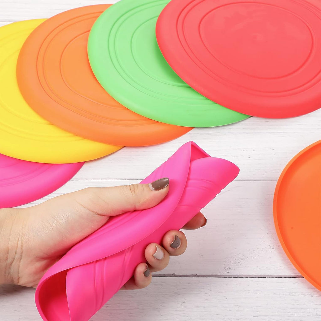 15 Pack Dog Flying Disc Silicone Puppy Flyer Toy Soft Dog Floating Saucer Indestructible React Faster Training Interactive Toys for Small Medium Puppy Outdoor Sport, 5 Colors