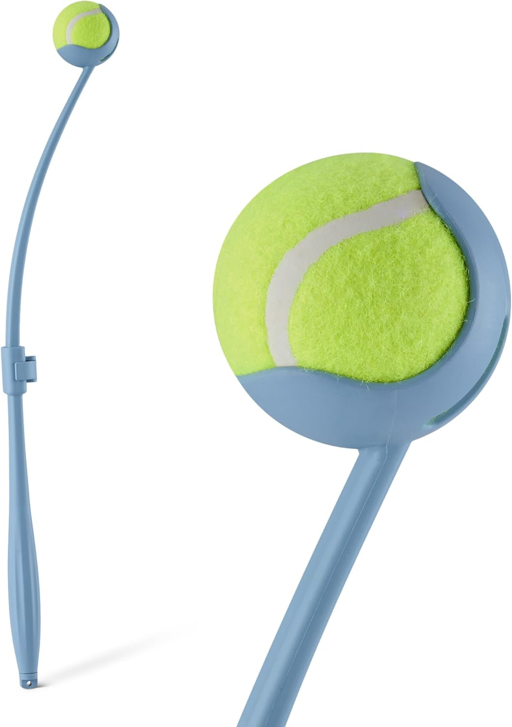 Dog Ball Launcher with Detachable Handle, Tennis Ball Included, Plastic Pet Fetch Thrower
