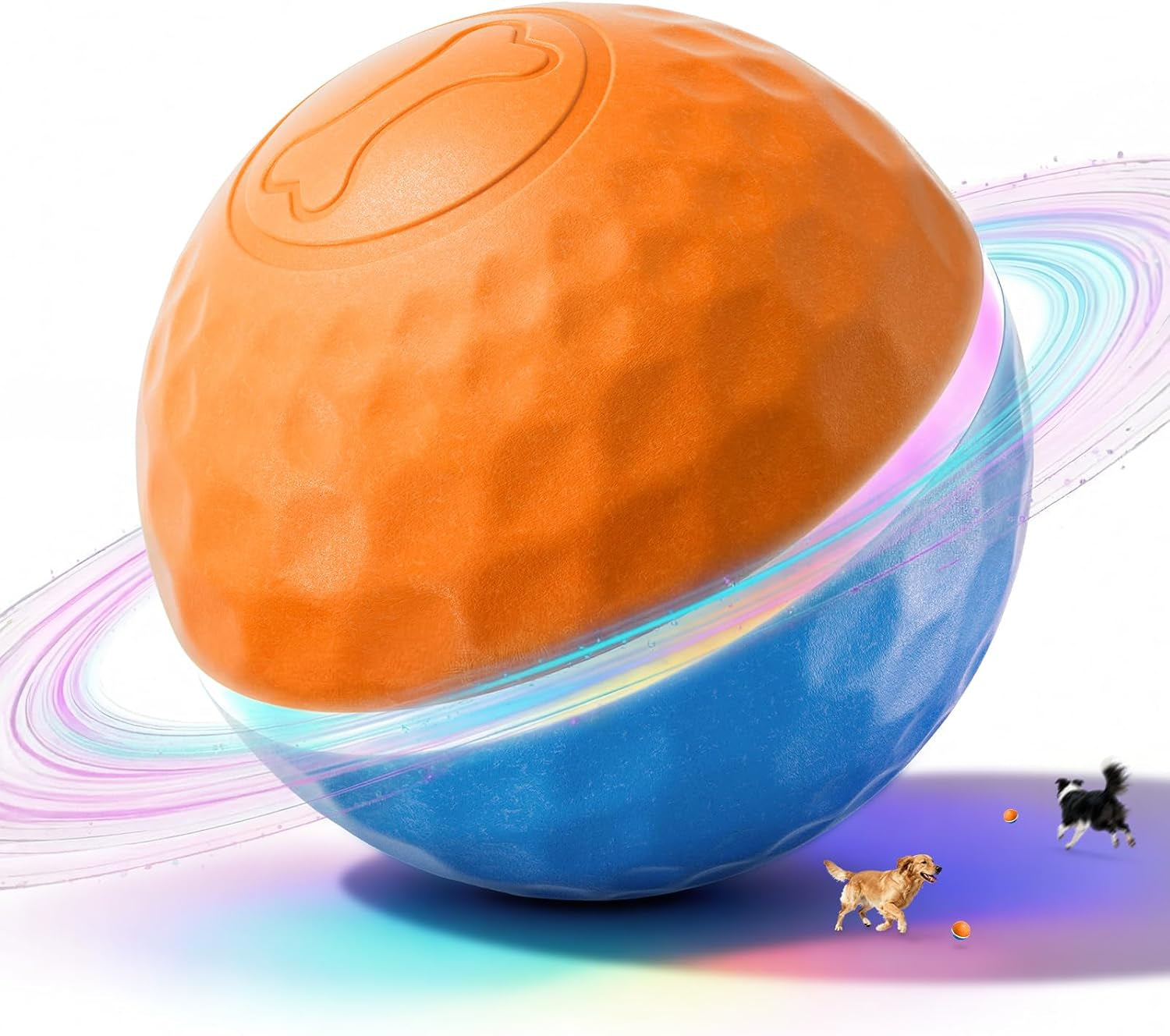 Interactive Dog Toys: Automatic Moving Dog Balls with LED Lights, Puppy Toy to Keep Them Busy, Shaky Dog Ball for Small,Medium,Large Dogs, Dog Toys for Aggressive Chewers,Rechargeable - (Blue)