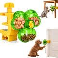 Interactive Dog Puzzle Toy, Treat Dispensing Dog Toy with 3-Chamber Design for Dogs & Cats, Space-Saving Clamp-On Food Dispenser for IQ Training & Enrichment, Ideal for Table, Door & Desk