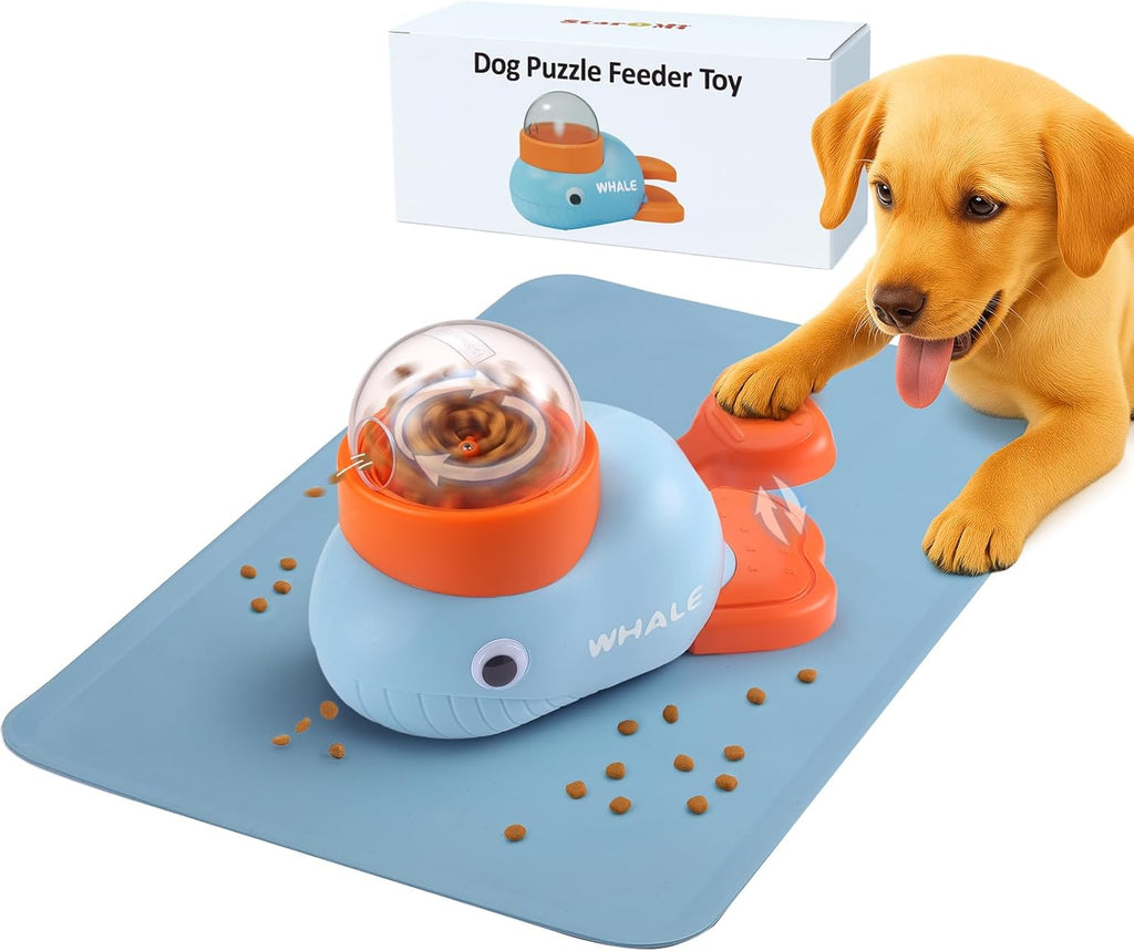 Interactive Dog Toys & Cat Toys for Indoor Cats, Dog Puzzle Toy Slow Feeder Bowl, Puppy Enrichment Toys, Interactive Cat Toys, Dog Feeder Puzzle Toy for Smart Dogs to Keep Them Busy with Silicone Mat