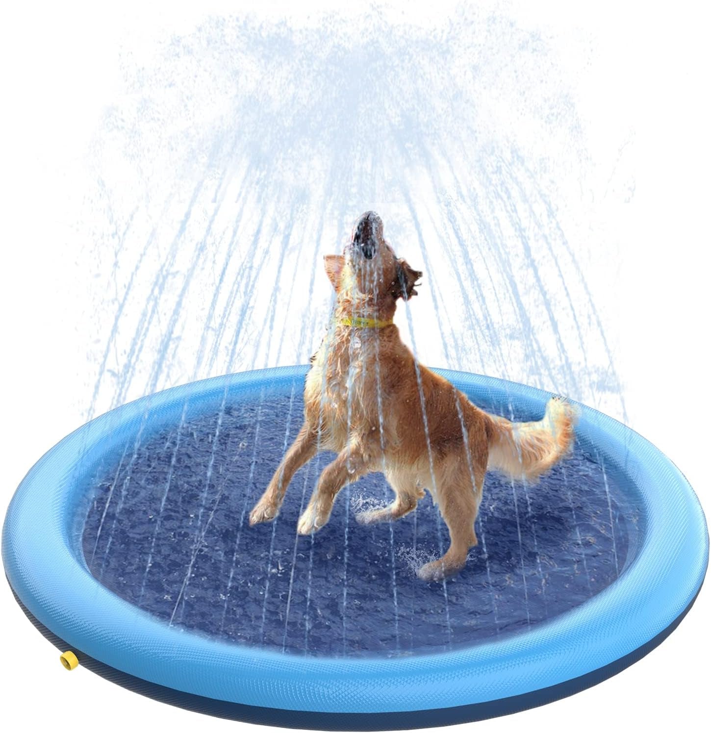 Dog Splash Pad 59" Anti-Slip Dog Pools for Large Dogs 0.58 Mm Thick Dog Sprinkler Water Toy