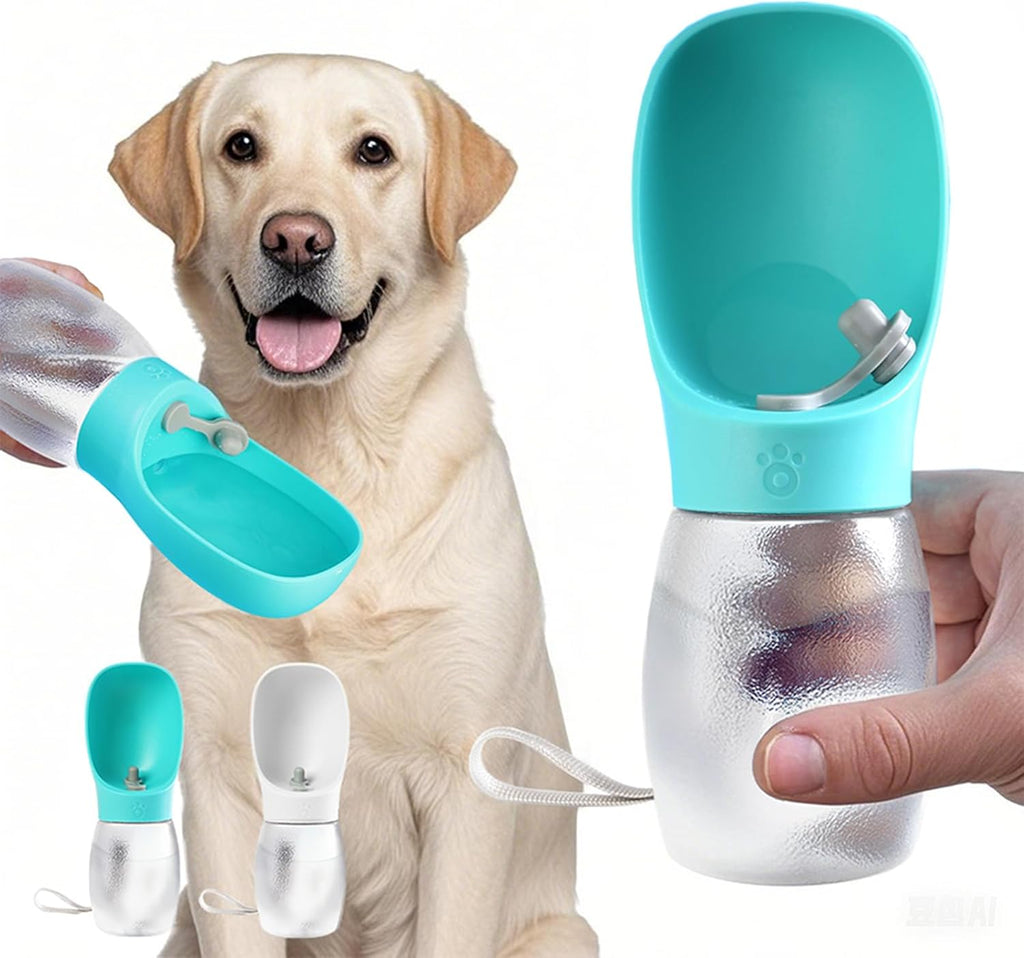 Dog Water Bottle,Leak Proof Portable Puppy Water Dispenser with Drinking Feeder, Dog Walking Accessories for Pets Outdoor Walking, Hiking, Travel, Food Grade Plastic