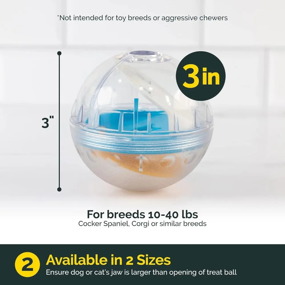 IQ Treat Ball Dog Treat Dispenser Toy Ball Interactive Dog Toy - 4" Dog Food Toy Stimulation Pet Cat Leakage Toy Slow Feeder