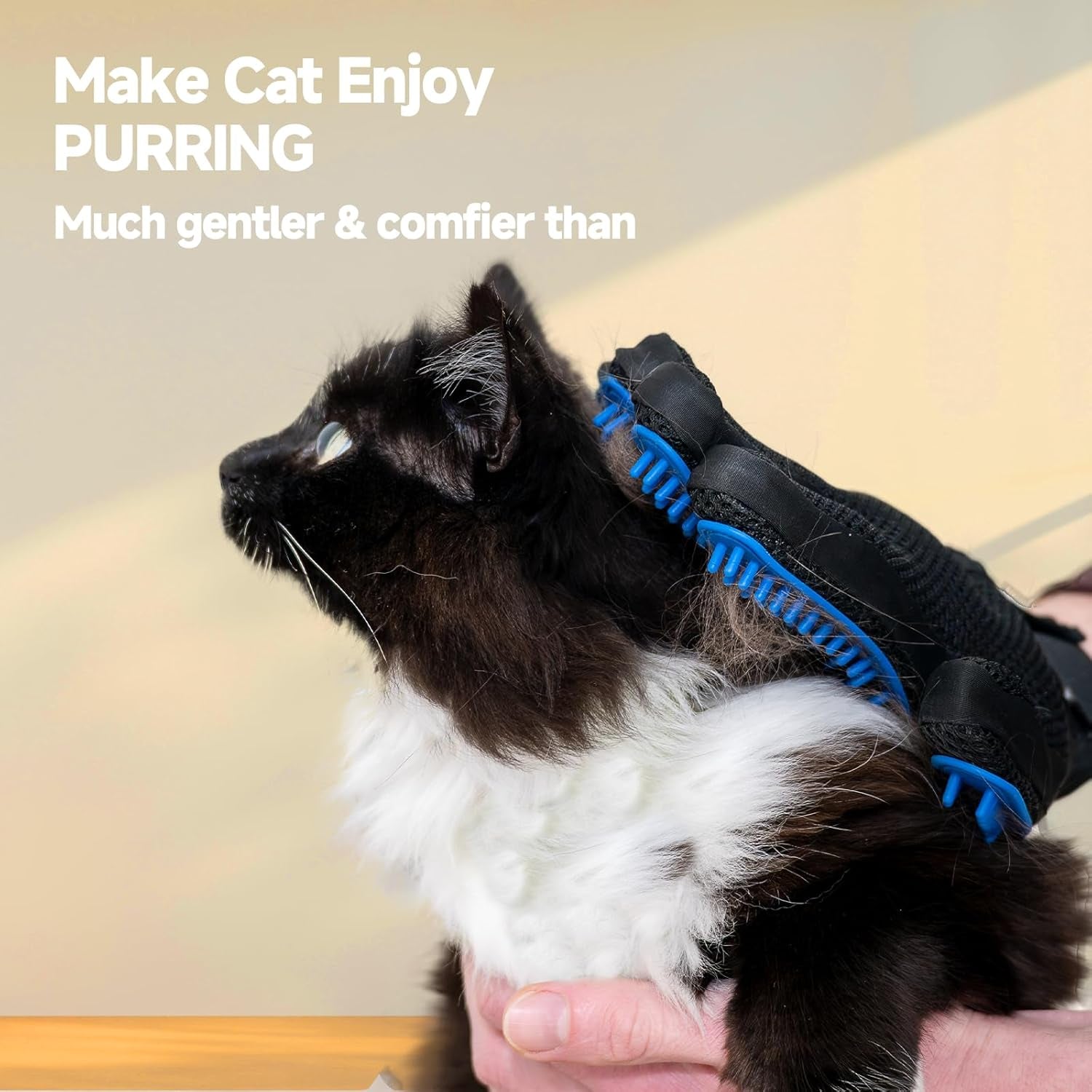 Pet Hair Removal Glove for Dogs & Cats, 2-Pack Blue | 2-In-1 Deshedding Brush and Massage Mitt for Shedding Control, Bathing and Washing, Safe for Short or Long Hair Pets