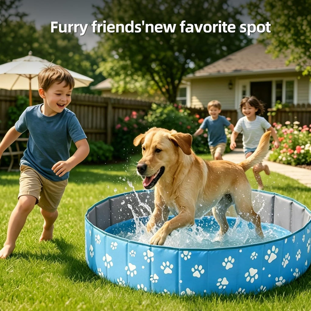 40-Inch Large Dog Ball Pit, Foldable Playpen for Dogs Cats Indoor Outdoor | Ball Pit for All Types of Dog Cat Breeds, Party Toys Gifts. Indoor Outdoor Pet Playpen(No Ball Included) (Blue)