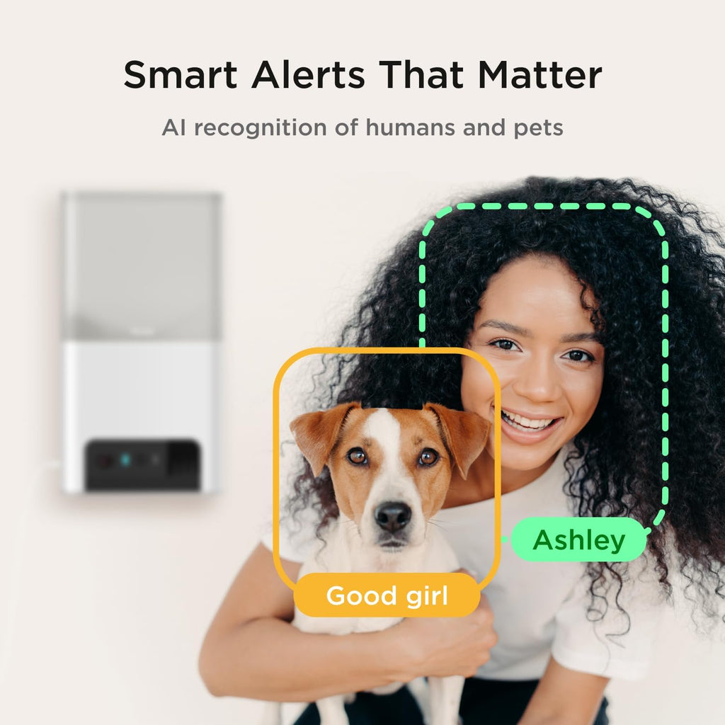 Bites 2 Lite Interactive Wifi Pet Monitoring Camera with Phone App and Treat Dispenser, 1080P HD Video, Night Vision, Two-Way Audio, Sound and Motion Alerts, Cat and Dog Monitor