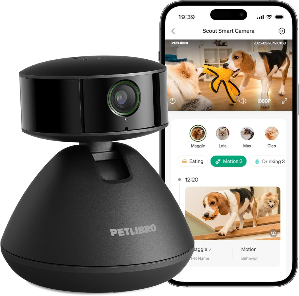 PETLIBRO AI Pet Camera Indoor with Phone App, 360° Auto Tracking Dog Camera Multi-Pet Recognition & AI Day Summary, 1080P Cat Camera Night Vision, 2-Way Talk Wifi Cam Pet with 2.4G/5G