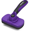 Self Cleaning Slicker Brush for Dogs & Cats, Skin Friendly Pet Grooming for Shedding, Deshedding, and Hair Removal - Puppy Brush for Long Haired Pets, Pet Supplies, Purple