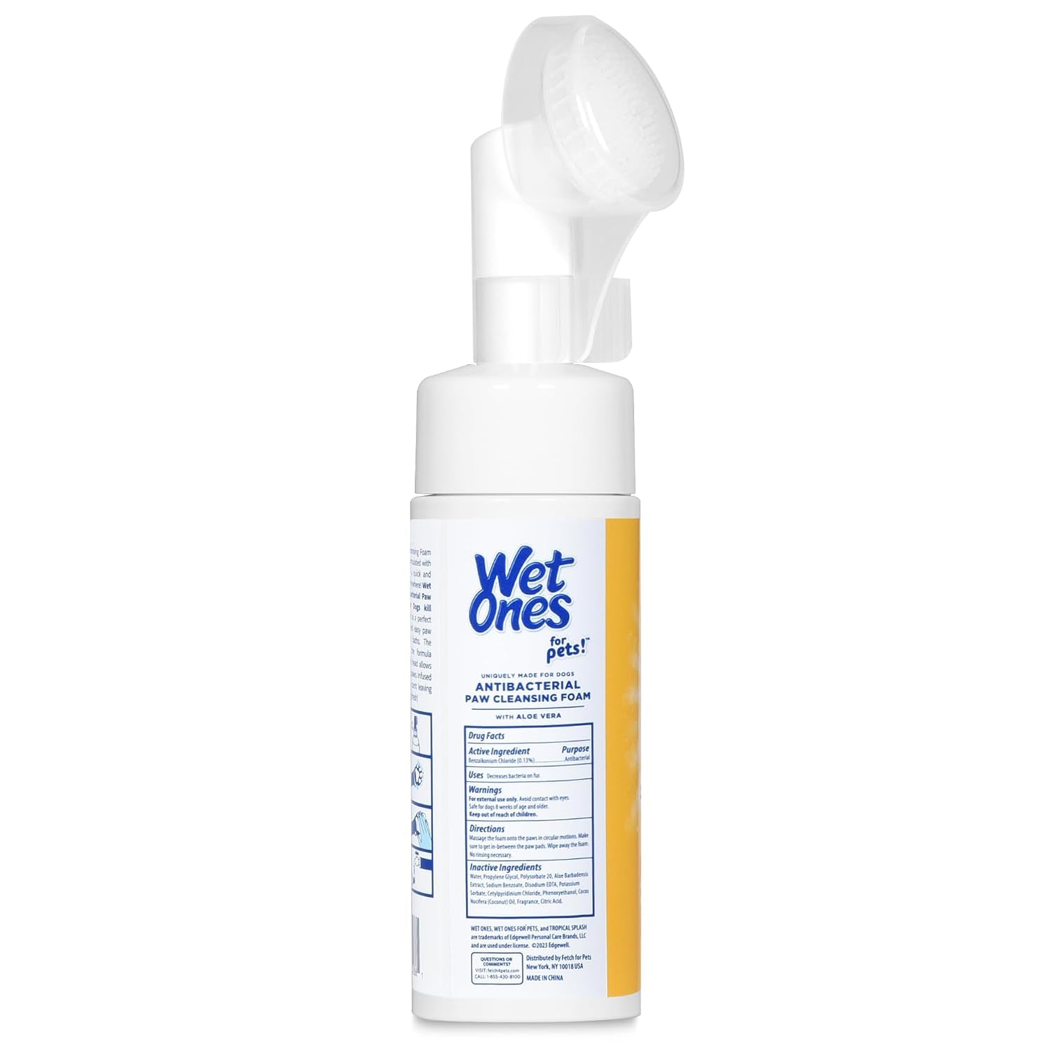 for Pets Antibacterial Dog Paw Cleaner with Built-In Brush, Foaming No-Rinse Formula for Cleaning Dirty Paws after Walks, Gentle Everyday Paw Wash for Dogs, 5 Oz - 2 Pack