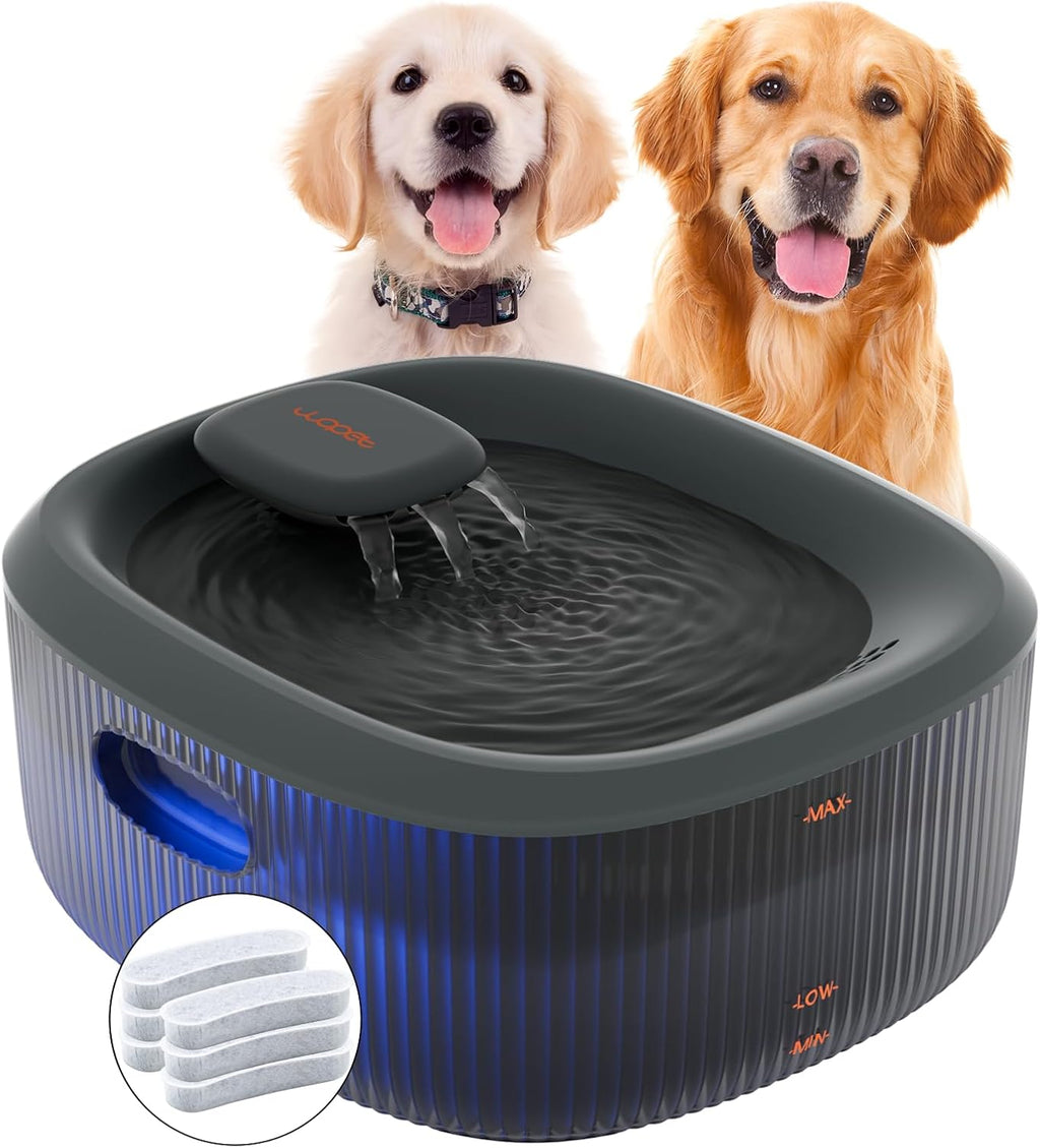 Wireless Dog Water Fountain for Large Dogs, 6L/205Oz Dog Water Bowl Dispenser with 5000Mah Battery Operated, W600 Pro Cordless Pet Fountain for Dogs&Cats with Motion Sensor, Ultra Quiet Pump