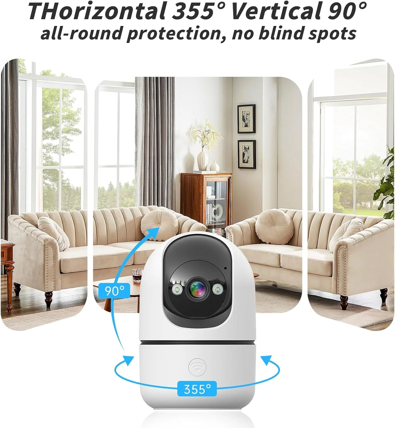 Indoor Camera, 5G&2.4G Wifi Cameras for Home Security Instant 911 Alert, 360° Pan/Tilt Baby Monitor/Dog/Pet Camera, AI Motion Detection, Night Vision