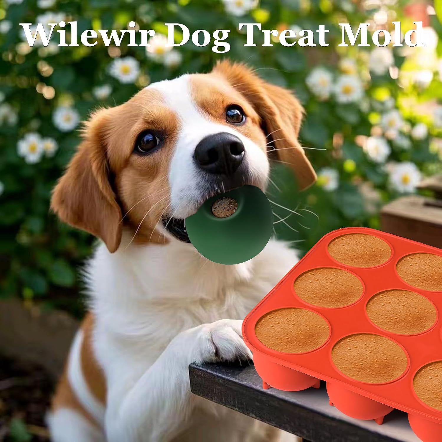 9-Cavity Silicone Frozen Dog Treat Mold for Woof Pupsicle & Power Chewer Pupsicle XL 75 Lbs and Up, Reusable Frozen Dog Treat Tray Mold for Pupsicle Toy