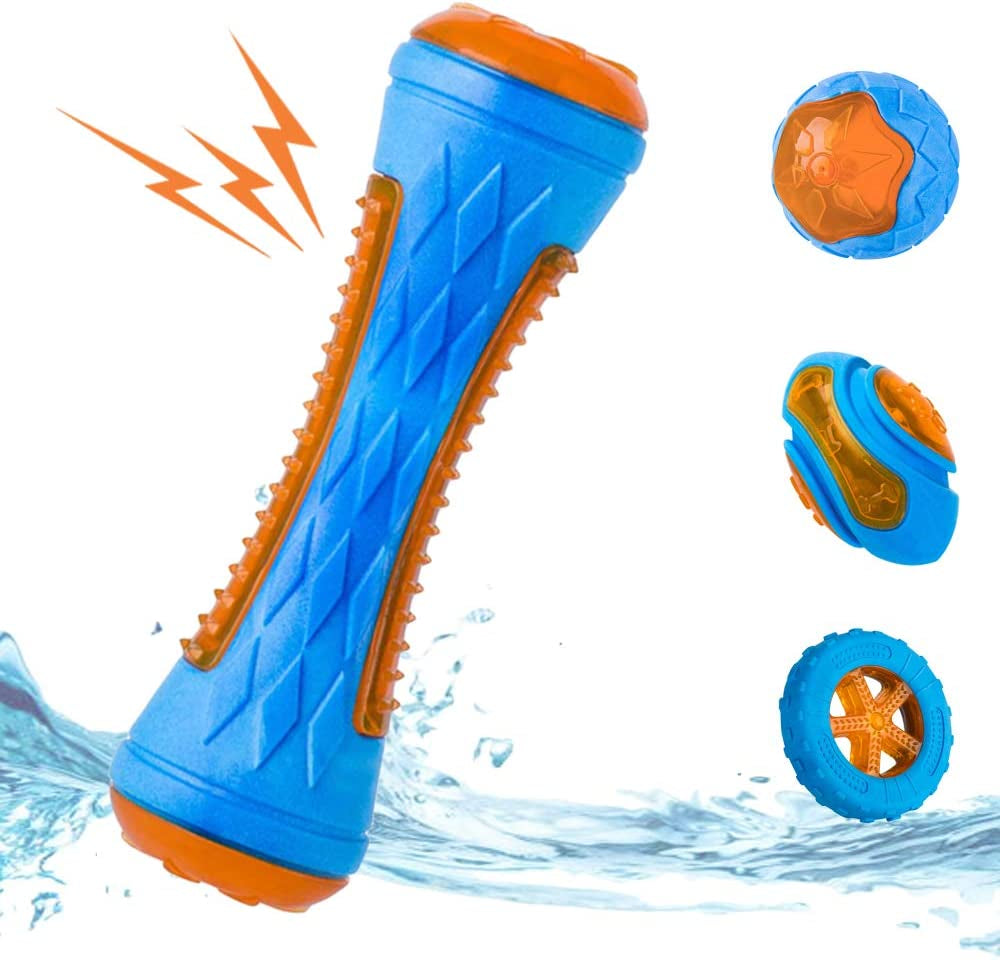 Dog Squeaky Toys Pack 4 Pcs, Pool Toys, Floating Toys for Interactive Fetch & Play, Dog Beach Toy Set, TPR