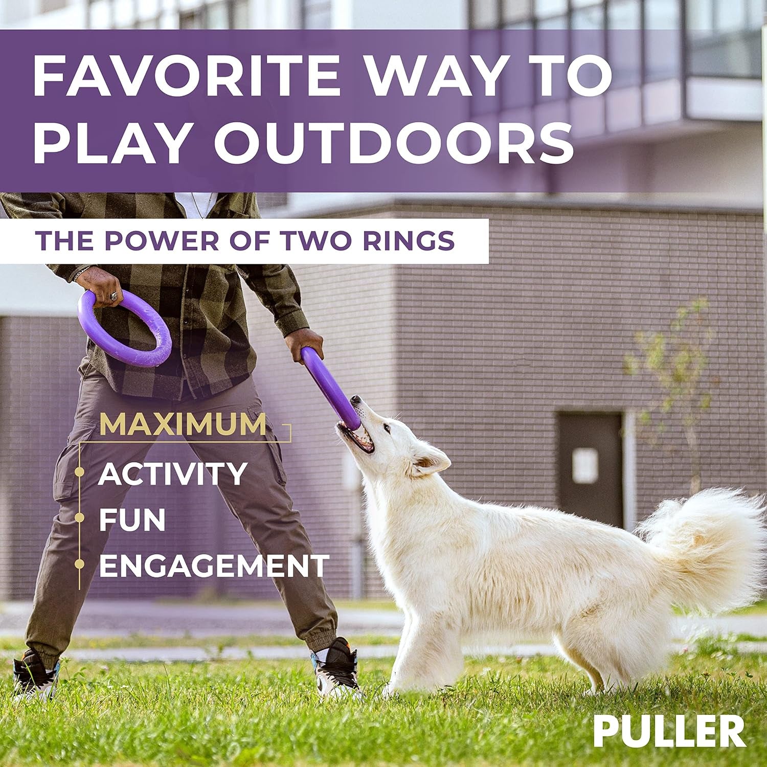 Puller Outdoor Dog Ring Toys - Dog Fetch Toy & Tug of War Dog Toy for Small Medium Large Dogs - Dog Ball & Soft Dog Frisbee Alt - outside Dog Yard Toys - Big Dog Pull Toy - Dog Agility Jumps Tool