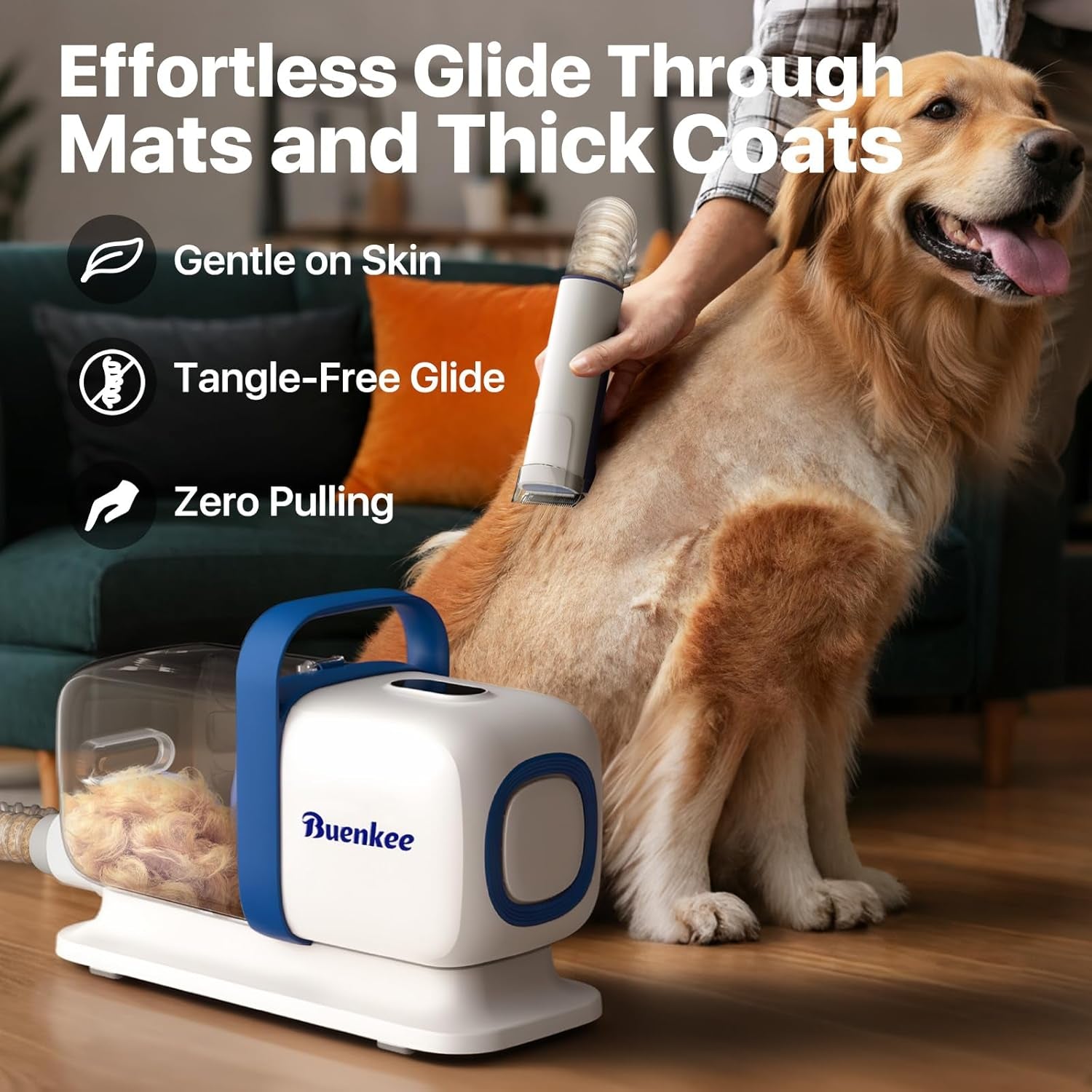 Dog Grooming Vacuum Kit, 15000Pa Clipper, Shedding Brush, 2L, White | Brush, Trim and Deshed at Home with Less Flying Fur, Mess-Control Suction and Fewer Emptying Breaks during Longer Sessions