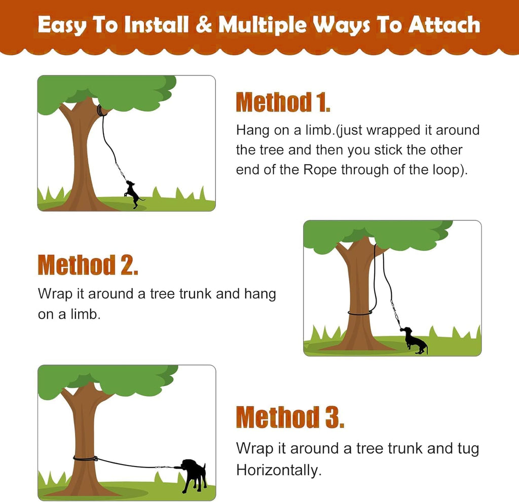 Dog Rope Toys,Dog Outdoor Bungee Solo Hanging Toy,Tether Tug of War Dog Toys for Pitbull Small Large Aggressive Chewers Dogs to Exercise