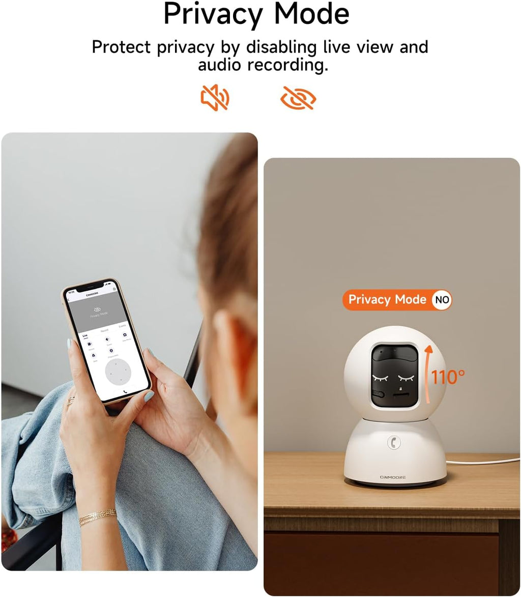 5G Pet Camera Indoor with Phone App, 3K Cat Dog Cameras with Speaker, Pan-Tilt Wifi Baby Monitor Camera for Home Security, Pet/Facial AI Detection Motion Tracking, 2-Way Talk, 2.4G/5G Wi-Fi