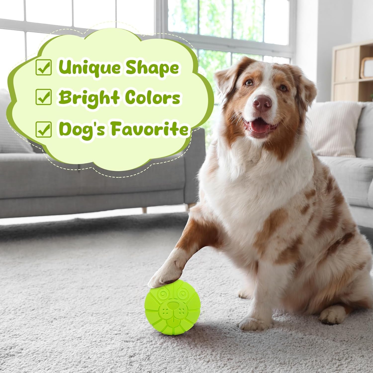 Indestructible Squeaky Dog Balls for Aggressive Chewers, Interactive Dog Toys to Keep Them Busy, Dog Chew Toys for Aggressive Chewers, Rubber Squeaky Balls for Dogs to Relieves Anxiety