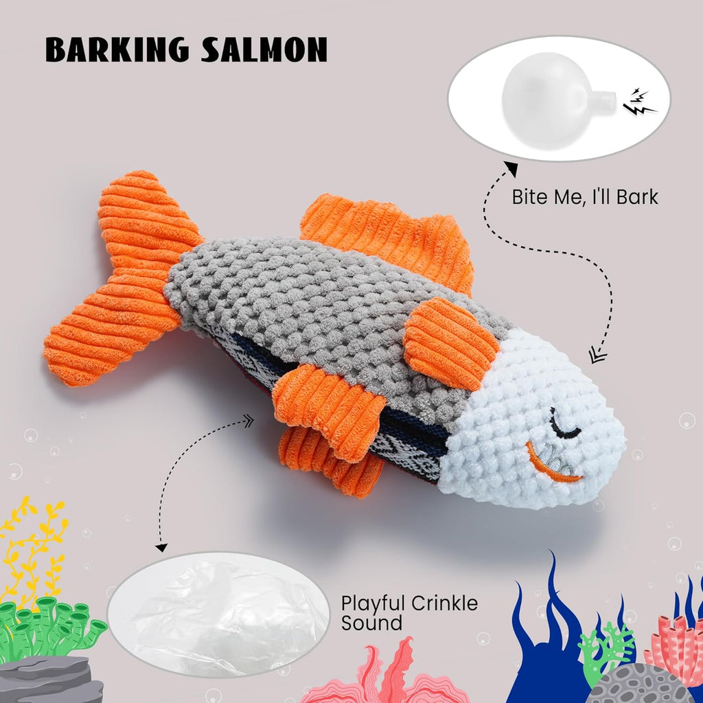 4 Packs Crinkle Squeaky Dog Toys for Aggressive Chewers, Tough Durable Stuffed Plush Rope Tug Puppy Chew Toy for Small Medium Large Breeds