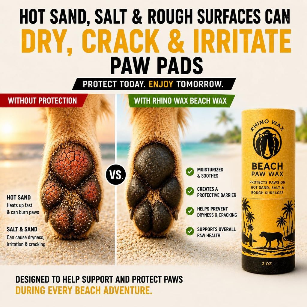 Beach Paw Wax for Dog Beach Essentials, Hot Sand, Rocks & Salt | Protect Dog Paws from Hot Sand, Shells and Beach Terrain with Beach Wax Made for Seaside Adventures and Summer Travel.