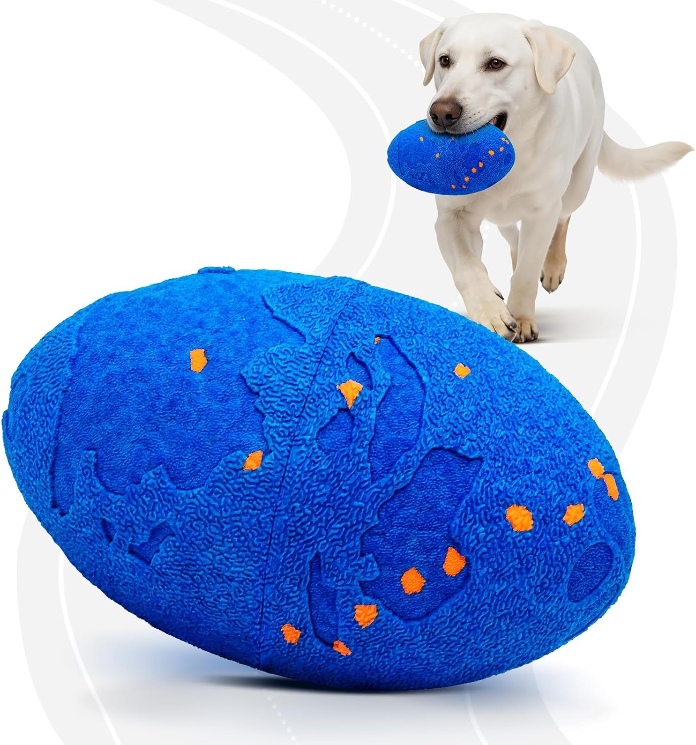 Interactive Dog Toy Balls, Pet Ball Toys Automatic Moving Bouncing and Rotating, Solid E-TPU Material, IPX7 Waterproof Active Rolling Balls for Small, Medium and Large Dogs(Vbleu)