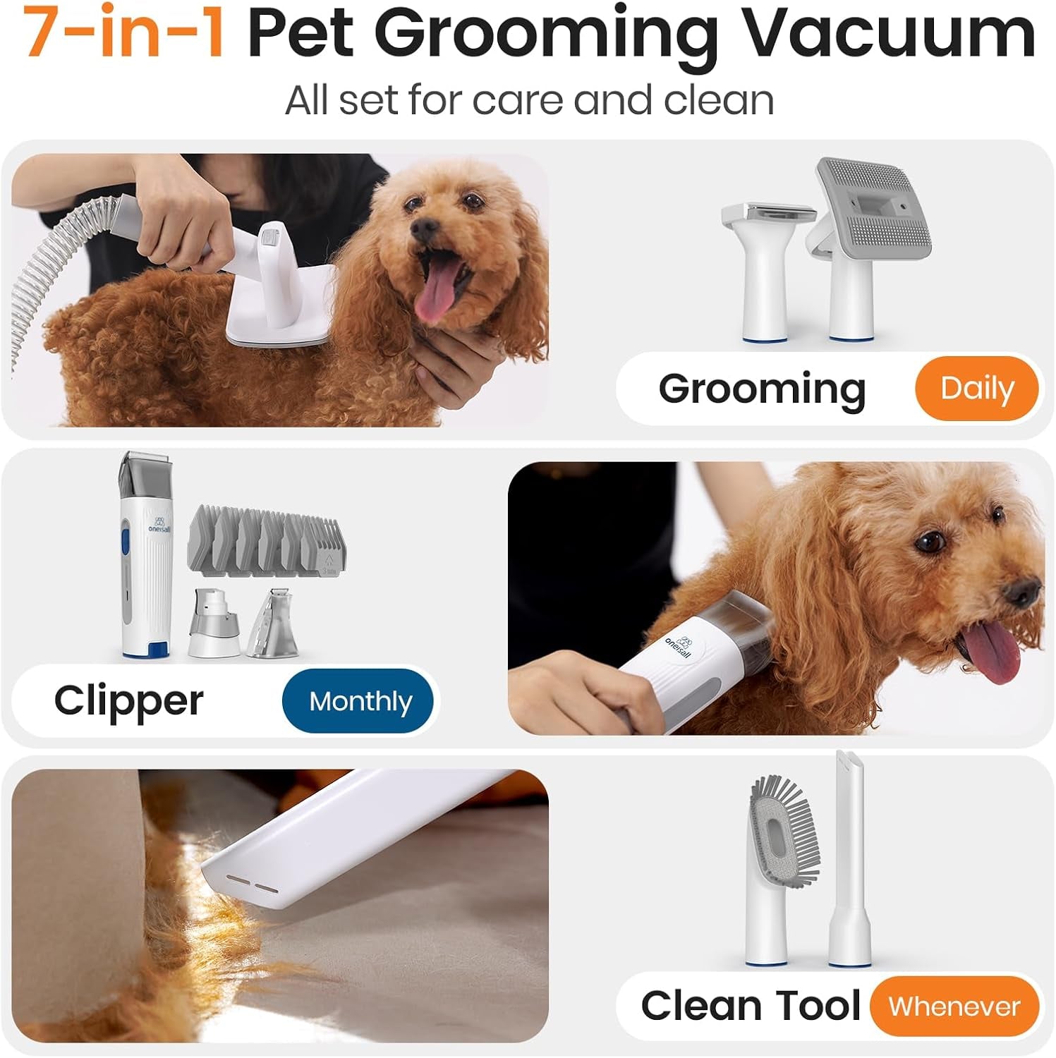 Dog Grooming Vacuum, Dog Nail Grinder and Paw Trimmer Kit