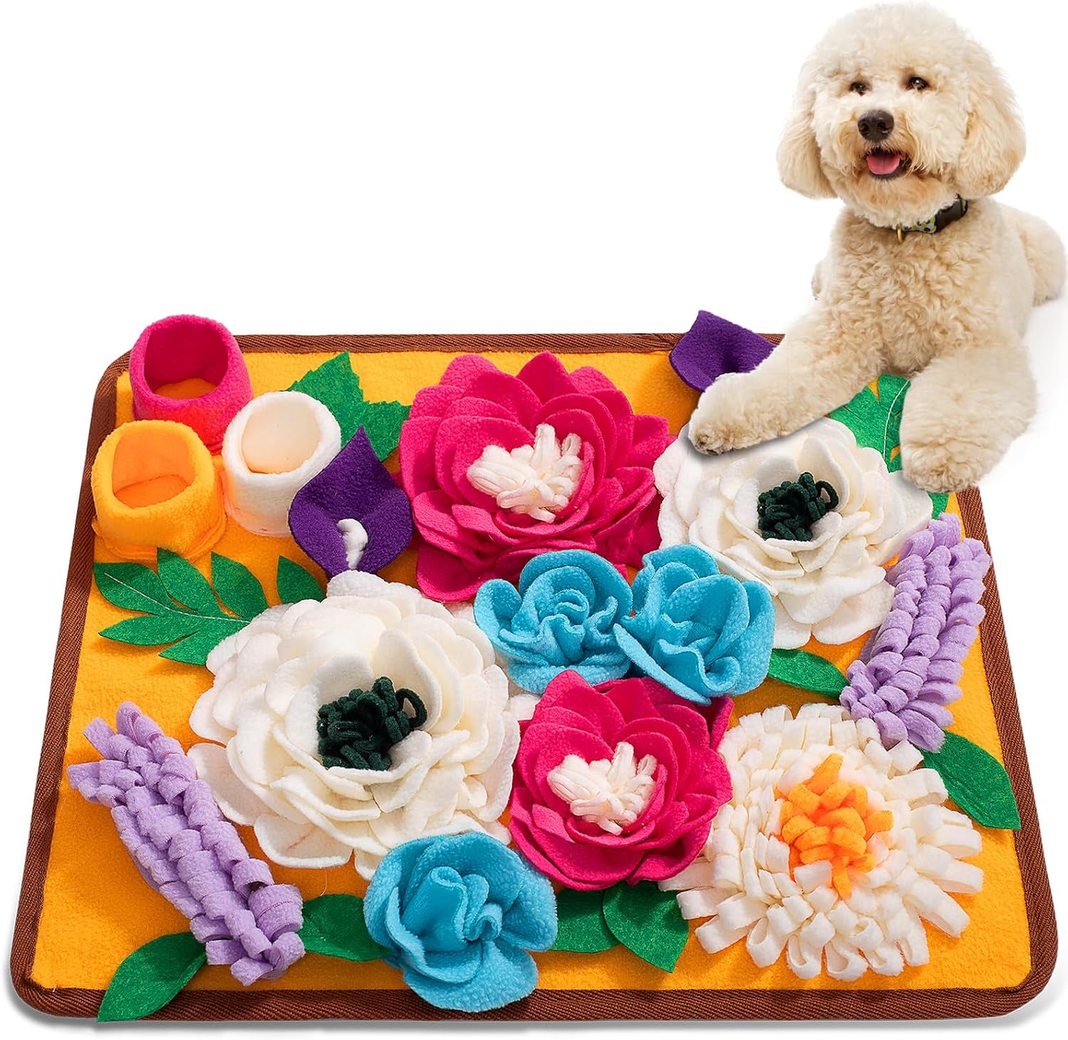 Snuffle Mat for Dogs Pet Treats Feeding Mat for Small/Medium Breed Dogs Non-Slip/Portable/Durable Interactive Dog Puzzle Toys Encourages Natural Foraging Skills (Rose Pink)