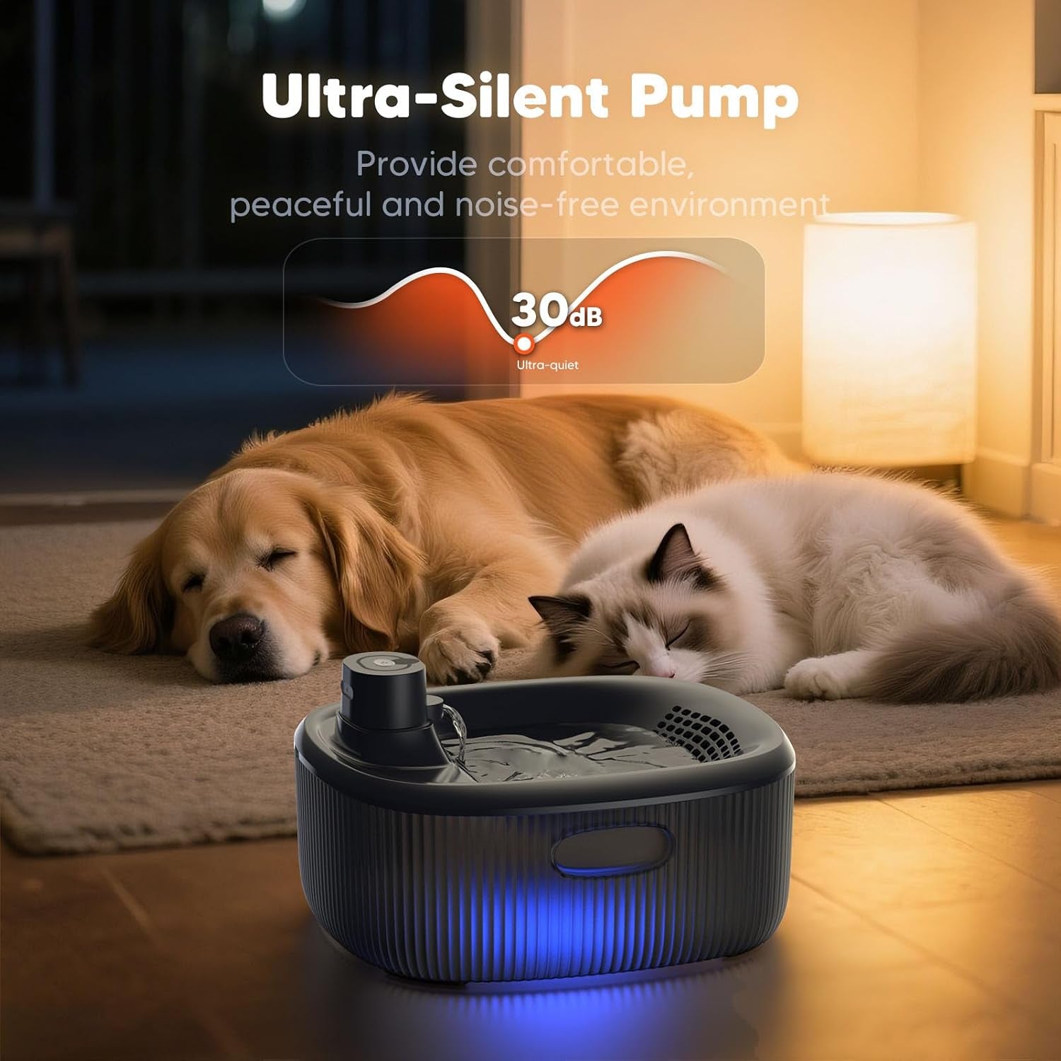 Wireless Dog Water Fountain for Large Dogs, 6L/205Oz Dog Water Bowl Dispenser with 5000Mah Battery Operated, W600 Pro Cordless Pet Fountain for Dogs&Cats with Motion Sensor, Ultra Quiet Pump