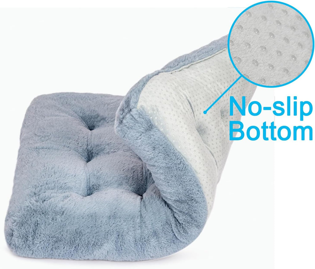 2 Pack Dog Bed, Washable Deluxe Plush Dog Crate Beds with Anti-Slip | Comfy Kennel Pad Pet Sleeping Mat for Large, Medium and Small Dogs