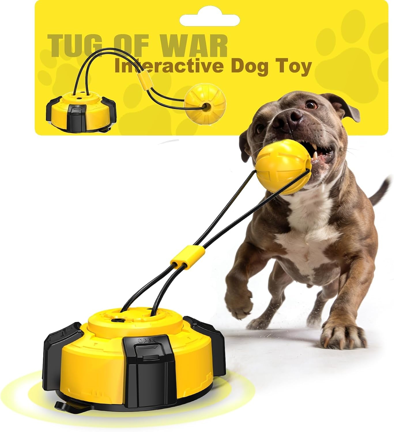 Interactive Tug of War Dog Toys Enrichment Stimulating Suction Cup | for Aggressive Chewers Medium & Large Dogs to Keep Them Busy, Vacuum Suction Base, Rubber Teething Rope Toy, Indoor & Outdoor