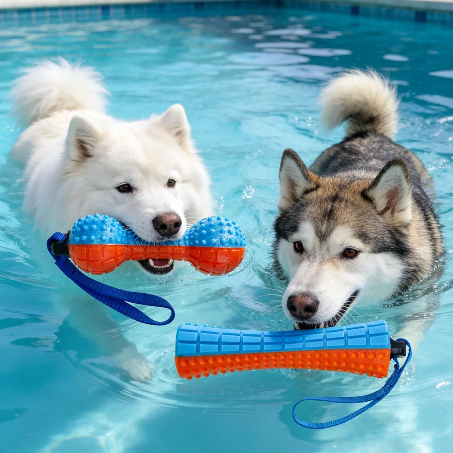 Floating Dog Water Pool Toys - 4 Pack Interactive Water Retrieving Fetch Speaky Chew Toy for Small Medium Large Dogs, Durable Dog Chew Toys for Summer Essentials Outdoor Beach Yard