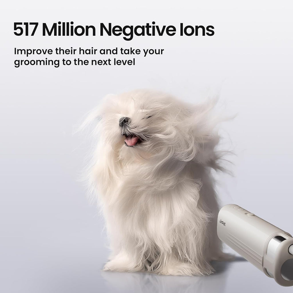 Pet Neck Dryer, Professional Low Noise Dog Dryer for Pet Grooming, 14,800FPM Portable High Velocity Pet Dryer, Hands-Free Dog Blow Dryer with Neck Hanging, Dog Hair Dryer with 3 Speeds & 4 Temp | 146 MPH(75 M/S) Air Speed, 517 Million Negative Ions, 1500W Professional Low Noise Dog Dryer with 3 Speeds & 4 Temp, Portable
