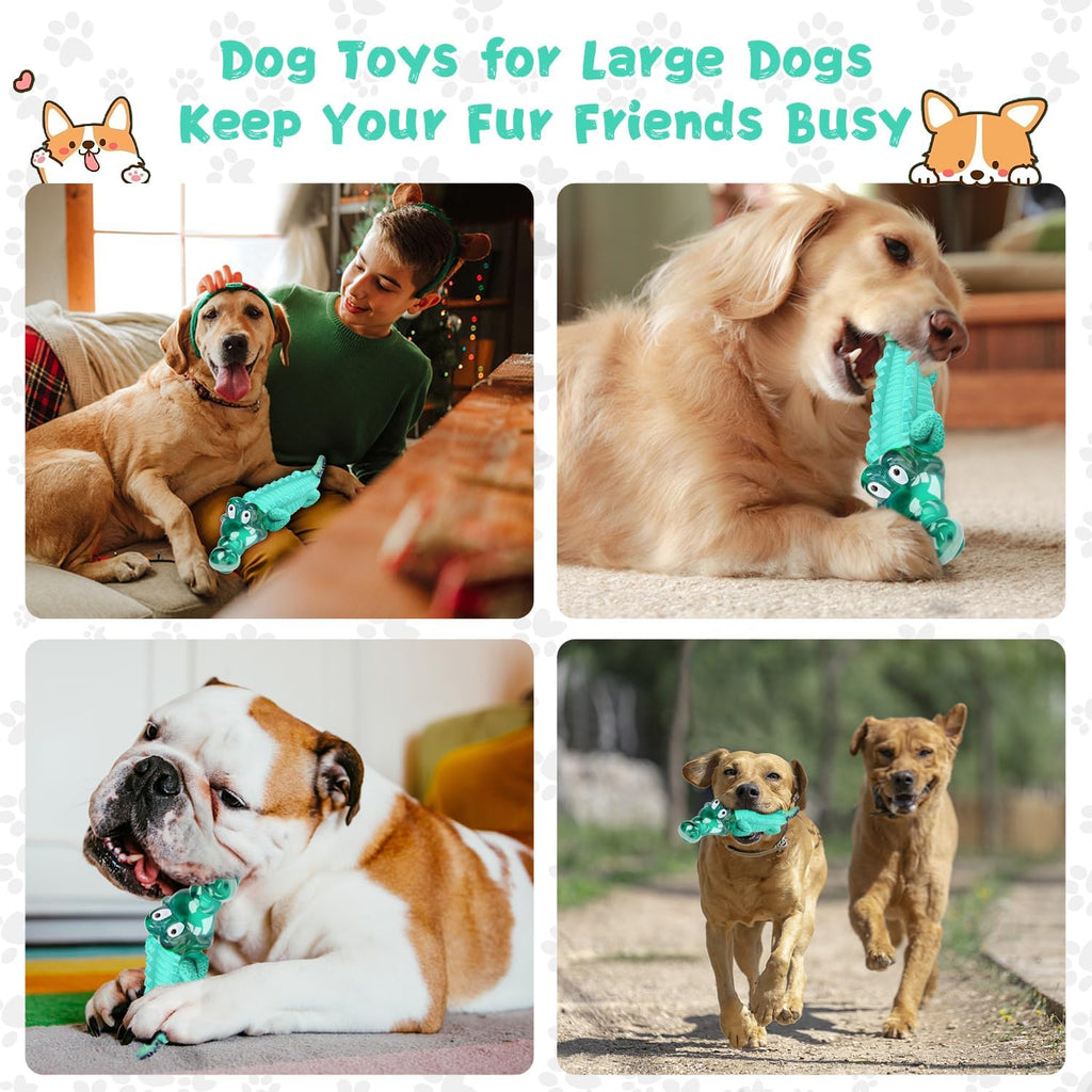 Large Dog Chew Toys for Aggressive Chewers： Almost Indestructible Dog Toy to Keep Them Busy & Reduce Boredom-Gift Toys for Small Medium, Large Breed