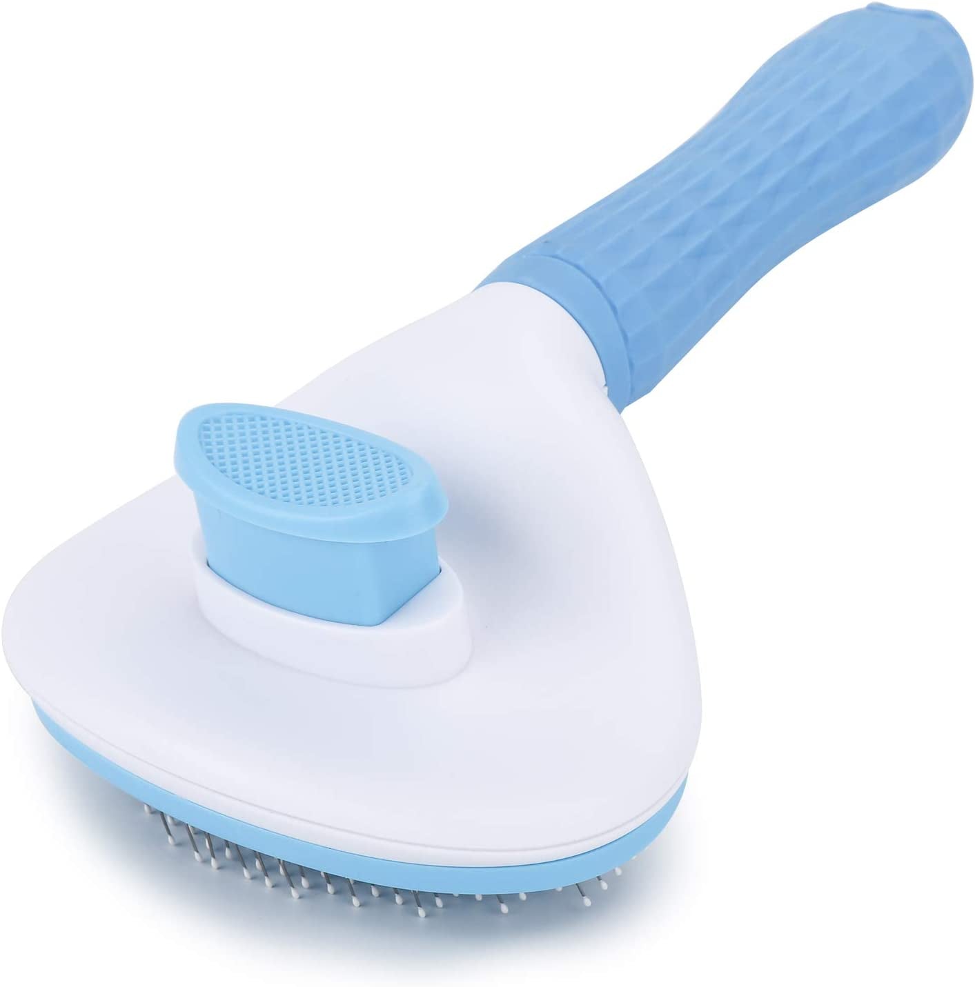 Cat Brush for Shedding, Skin Friendly Self-Clean Dog Slicker Brush | Removes Loose Undercoat, for Dogs Cats Rabbits Long & Short Hair, Pet Grooming Tool with Rounded Tips, Ergonomic Handle, Gray