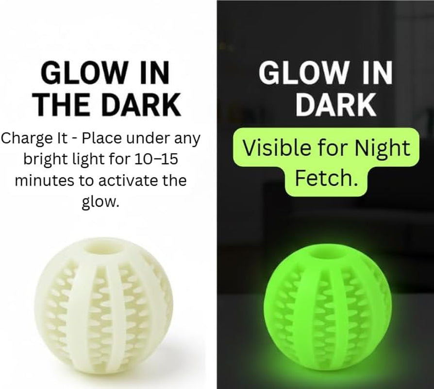 Treat Ball for Dogs, Glowing Dog Ball Toy, Interactive Treat Dispensing Dog Toys for Chewers,Dog Fetch Ball, Glow in the Dark Light up Ball for Dog, Slow Feeder IQ Training Toy, Dog Treat Toy