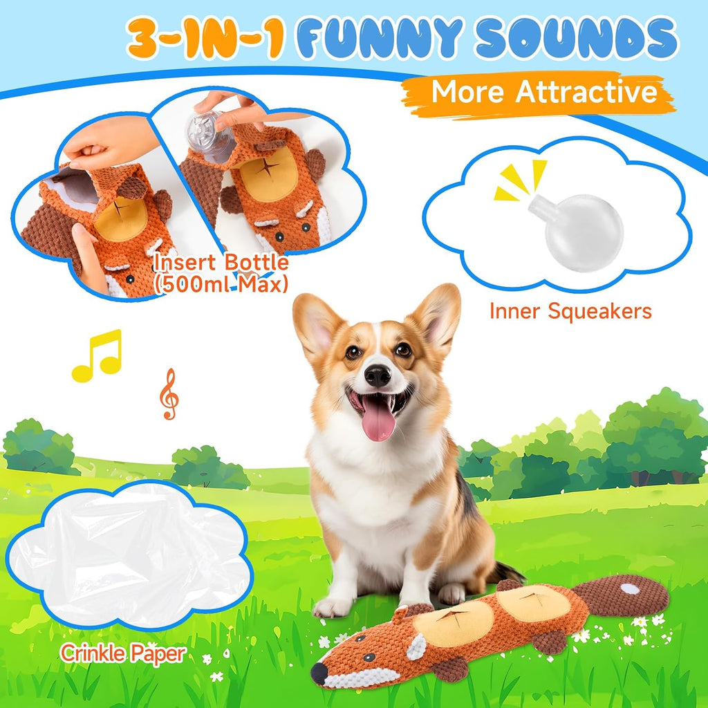 Dog Toys for Aggressive Chewers 2 Pack, No Stuffing Squeaky Chew Toy for Small Medium Breed, Puppy Teething Interactive Dog Toys to Keep Them Busy