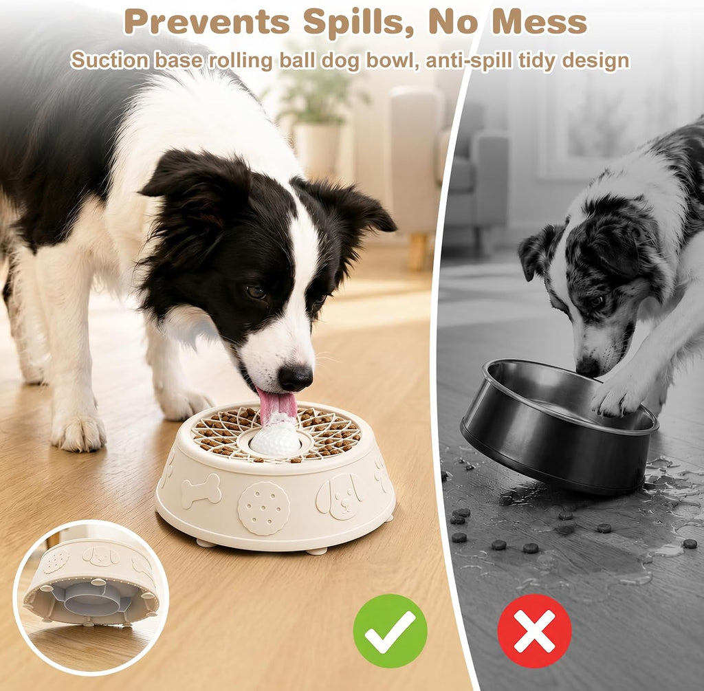 Dog Lick Bowl, Slow Feeder Dog Bowls for Liquid Treats, Food-Grade Silicone Anti-Slip Dog Licking Toy, Bone Broth and Yogurt Puzzle Feeder for Large Medium Puppy Pet & Cats Helps Protect the Stomach