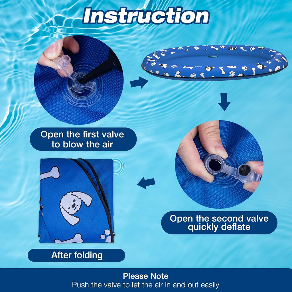Dog Float Raft - Inflatable Dog Swimming Float for Summer Dogs Water Floats