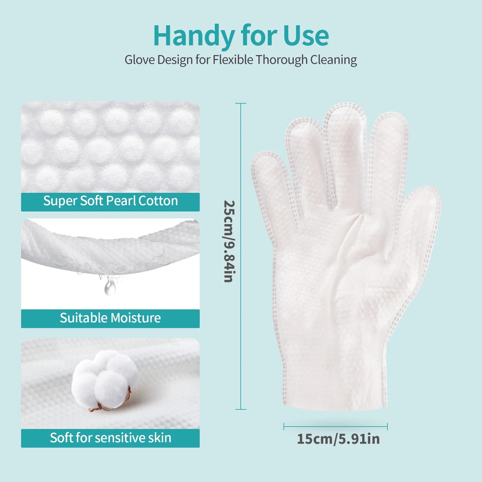 Dog Wipes Cleaning Deodorizing Glove Wipes for Dogs & Cats, 48 Pcs, Coconut Scent, Hypoallergenic Hydrating & Nourish Fur Pet Grooming Glove Wipes, Daily Care & Traveling